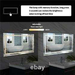 Super Large 41.3 LED Illuminated Bathroom Mirror Anti Fog Vertical Horizontal