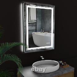 Super Large LED Bathroom Vanity Wall Mirror w Smart Touch Vertical Horizontal