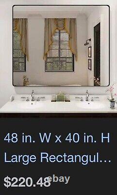 Tokeshimi Large Black Frame Bathroom Mirror 48 X 40