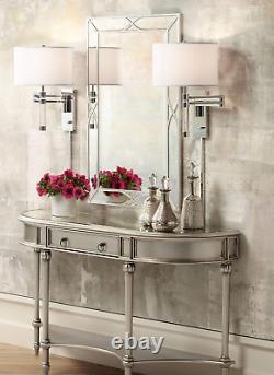 Tryon Rectangular Vanity Decorative Large Wall Mirror Modern Silver Mirrored Fra