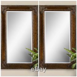 Two New Large 73 Antiqued Finished Frame Beveled Modern Or Vintage Wall Mirror