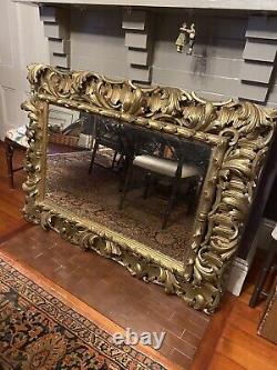 Unique Large Mirror Framed in Detailed Wooden Frame, 50 x 38.5