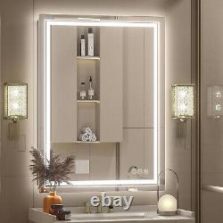 Upgrade Super Large LED Bathroom Wall Vanity Mirror Touch Antifog No-Distortion