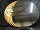 VTG LARGE ART DECO GOLD MOON FACE ROUND WALL MIRROR MID CENTURY MODERN 1970s