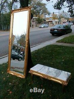VTG LARGE Beautiful 65 x 25 Ornate Rectangle Framed Wall BEVELED GLASS Mirror