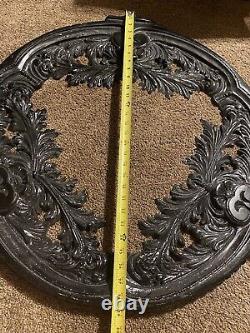 VTG Wooden Ceiling Medallion Or Wall Hanging Frame Mirror Decor Large Old Heavy