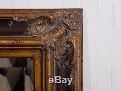 Very Large 58 x 46 Gorgeous Wood and Resin Beveled Wall Mirror