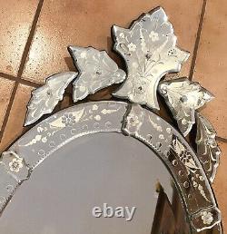 Very Large Venetian Etched Wall Mirror