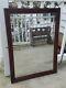 Vintage Antique Large Vanity Wall Mirror Wood Frame Glass Primitive 33 x 24