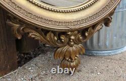 Vintage Federal Eagle Convex Gold Gilt Wall Mirror 34.5 Tall Very Large & Heavy