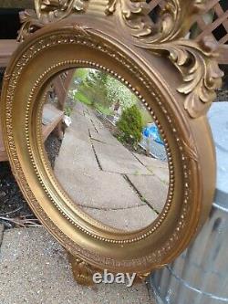 Vintage Federal Eagle Convex Gold Gilt Wall Mirror 34.5 Tall Very Large & Heavy