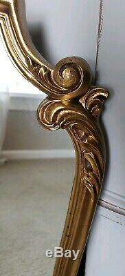 Vintage GOLD MIRROR large HOLLYWOOD REGENCY Ornate Wall Free shipping