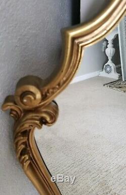 Vintage GOLD MIRROR large HOLLYWOOD REGENCY Ornate Wall Free shipping