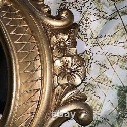 Vintage Gold Framed Wall Large Hanging Mirror Floral Carved Style Traditional