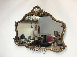 Vintage Gold Mirror Large Rectangular Rogan Wall Mirror Antique Buffet