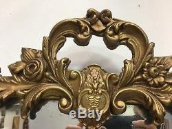 Vintage Gold Mirror Large Rectangular Rogan Wall Mirror Antique Buffet