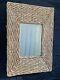 Vintage Handwoven Seagrass Beige Large Wall Mirror With Frame 3'. 4''x 28'