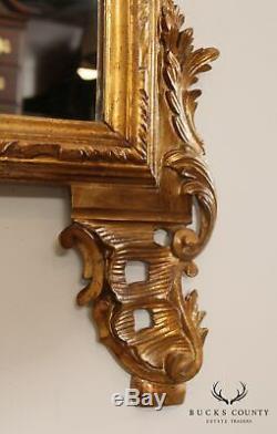 Vintage Italian Gilt Wood Large Rococo Wall Mirror