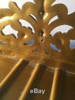 Vintage LARGE HOMCO SYROCO ORNATE GOLD Ormolu MIRROR WALL Shelf MCM +2 Side