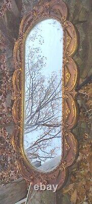 Vintage LARGE Hollywood Regency Wall Mirror Gold 21 x 48 2 Available