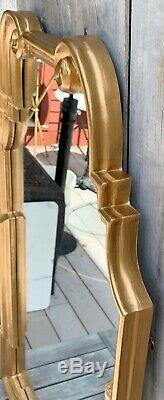 Vintage La Barge Italian Hollywood Regency Large Gold Gilt Wood Wall Mirror 60s