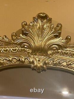 Vintage Large Carved Gold Frame Wall Hanging Mirror 49 X 66