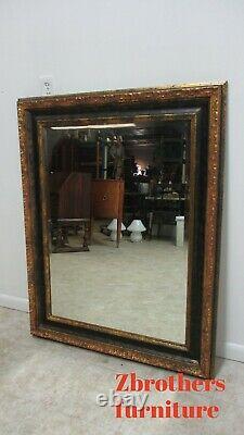Vintage Large French Regency Carved Wood Frame Hanging Wall Mirror
