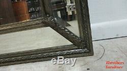 Vintage Large French Regency Carved Wood Frame Hanging Wall Mirror Uttermost
