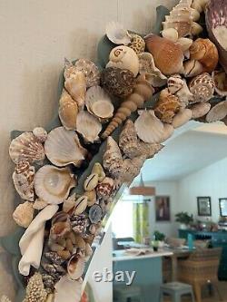 Vintage Large Mirror Grotto Sea Shell Art Coastal Decor