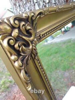 Vintage Large Ornate Gold Hollywood Regency Wall Mirror 29.25x41.5