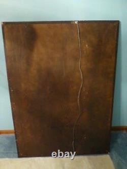 Vintage Large Solid Wood 35x47 Rectangle Framed Wall Mirror $969