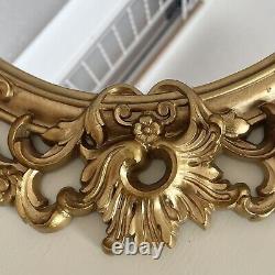 Vintage Large Syroco Ornate Gold Scroll Wall Mirror Hollywood Regency Gorgeous