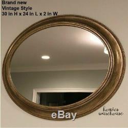 Vintage Large Wall Mirror Rustic Golden Vanity Bathroom Mantel Bedroom Entryway