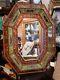 Vintage Large mirror Decorative, peruvian painted glass, luxury mirror 42 x 32