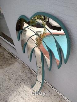 Vintage MID Century Tropical Palm Tree Wall Mirror Large