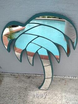 Vintage MID Century Tropical Palm Tree Wall Mirror Large