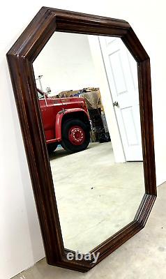 Vintage Mid Century Modern HENREDON Wall Mirror Scene Two LARGE Octagon