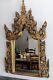 Vintage ORNATE GOLD wall hanging mirror, CARVED, JEWELS, Carolina Mirror Co
