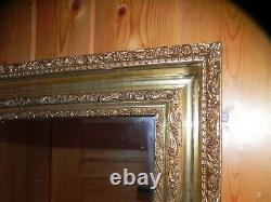 Vintage Ornate Gold Gilt Wood Wall Mirror Gesso Frame Large 30 x 23-3/4 x 2.5