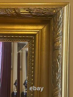 Vintage Oversized Gold Gilt Wood Frame Floor Or Wall Mount Mirror 70 X 41 3/4