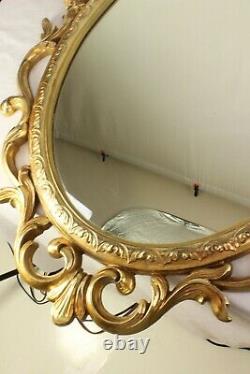 Vintage Syroco Oval Wall Mirror Hollywood Regency Frame MCM Large 36 x 22