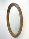 Vintage Used Wood Wooden Large Curved Round Oval Vanity Bedroom Wall Mirror