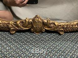 Vintage Victorian Ornate Wood Gold Large Wall Mirror