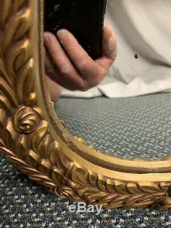 Vintage Victorian Ornate Wood Gold Large Wall Mirror