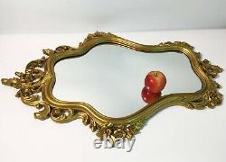 Vintage Wall Mirror Large Gold SYROCO Ornate Mid century Regency Dated 1958