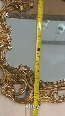 Vintage Wall Mirror Large Gold SYROCO Ornate Mid century Regency Dated 1958