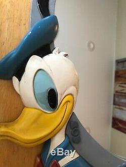 Vintage Walt Disney Donald Duck Huey Dewey Louie Large Bassett Wall Mirror