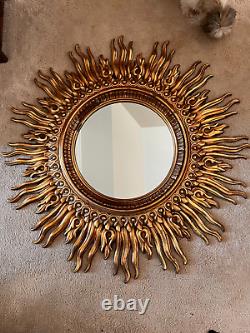 Vintage large Sunburst Gilded wall Mirror