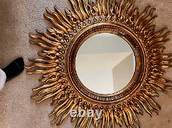 Vintage large Sunburst Gilded wall Mirror