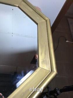 Vtg Large Ethan Allen Gold 8 Sided Wall Beveled Mirror 29 3/4 X 41 7/8 X 3/4